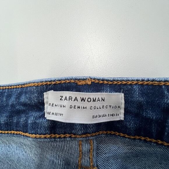 Zara Jeans Womens 2 Blue Skinny Stretch Distressed Denim Premium Collection - Picture 3 of 7